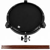 12" Drum Practice Pad, Snare Drum Pad with Real Hoop, Snare Simulator with 900 Steel Balls, High Rebound Silicone Pad for Rimshot Training &amp; Realistic Feel (Black)