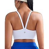 RUNNING GIRL Sports Bras for Women,Light Impact Molded Cup Strap Sports Bra with Sewn in Pads,Best for A-C Cup