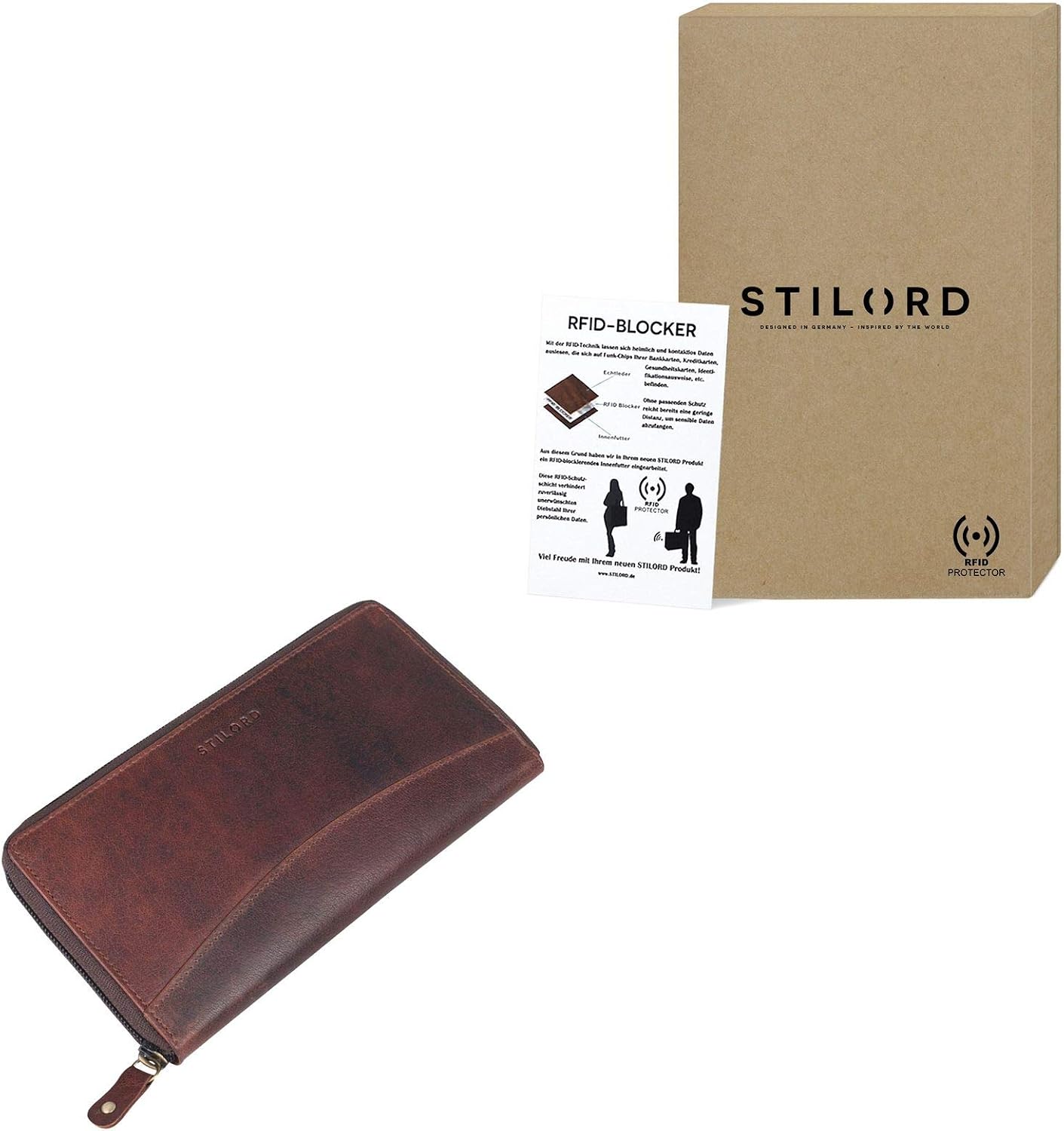 STILORD 'Saskia' Coin Purse Women Leather with RFID Blocker Vintage Purse with Zipper for Notes Money Cash Credit Cards Identity Card Passport Genuine Leather - Image 3