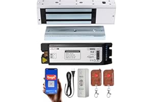 YUHANUS Smart Door Access Control System 1200lbs Magnetic Lock Kit with Tuya App & Remote Control Stainless Steel Exit Button