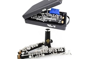 Rochix Oboe Children Level CH13 Composite Wood Body Silver Plated Semi Automatic C Tone with 1 Reeds,1 Cleaning Cloth,1 Oboe 