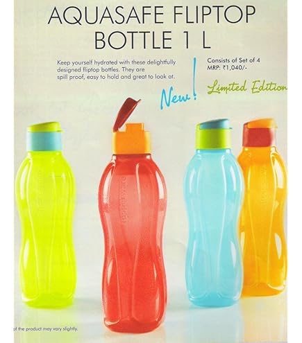 Amazon.com: Tupperware 500Ml Fliptop Bottles (Set of 4) : Sports