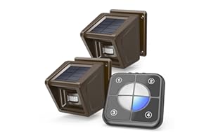 TILVISION Driveway Alarm- 1/2 Mile Long Range Wireless Solar Driveway Alarm- Outdoor Weatherproof Montion Sensor & Detector- Home Security Alert System- Protect Outside/Inside Property-1 Receiver & 2 Sensors