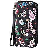 Tokidoki Cute Wallet for Women, Wristlet Clutch Purse with Coin Pouch, Zipper Leather Card Holder & Phone Wallet