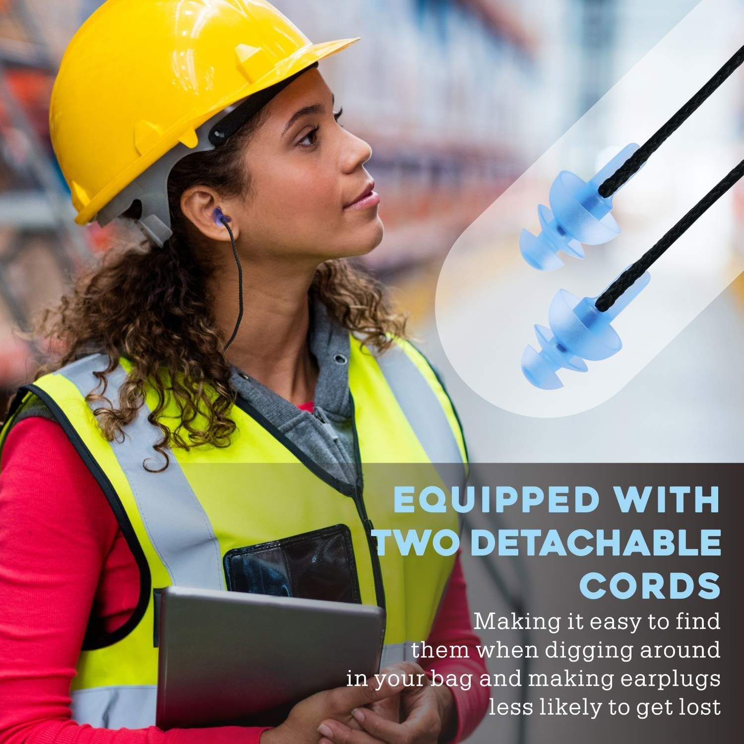 Ear Plugs for Sleeping 2 works, 32dB Noise Reduction Earplugs with Detachable Cords - Image 5