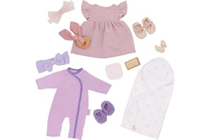 LullaBaby – 13 Pieces Fashion Set – 14-Inch Baby Doll Clothes – Pajama, Dress & Bath Accessories – Pretend Play 2+ Years– Bab