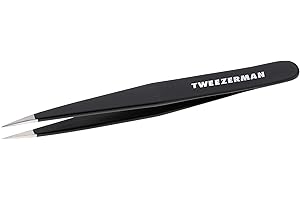 Tweezerman Stainless Steel Point Tweezer - Eyebrow Precision Tweezers, Facial and Ingrown Hair Removal (Midnight Sky)