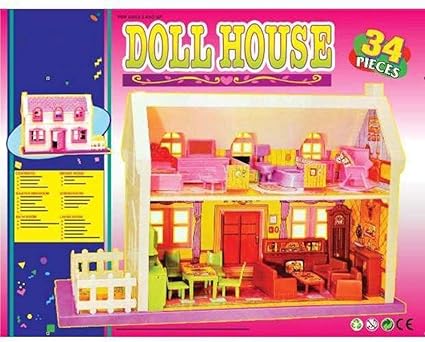 RV Media Beautiful Doll House Set for Girls, 34 Pieces