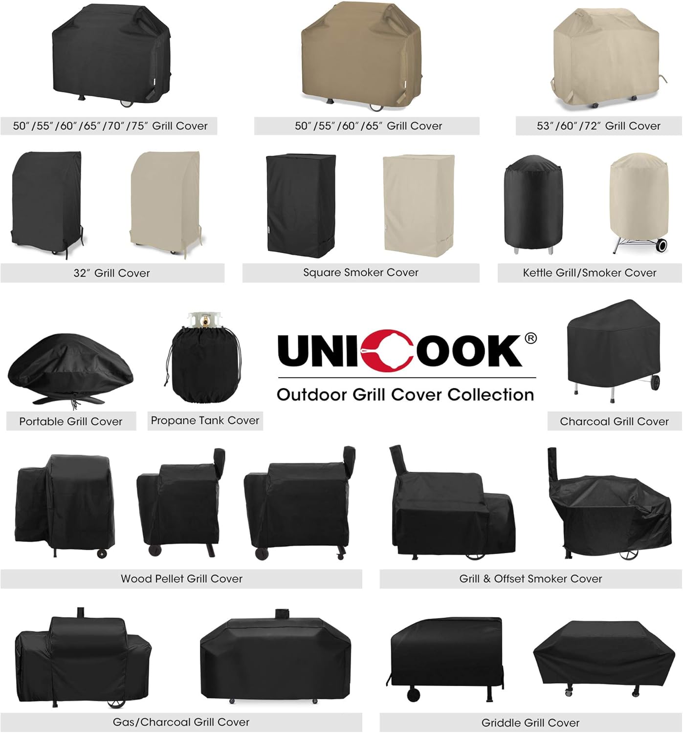 Unicook Heavy Duty Waterproof Barbecue Gas Grill Cover, 55-inch BBQ Cover, Special Fade and UV Resistant Material, Durable and Convenient, Fits Weber Char-Broil Nexgrill Brinkmann Grills and More : Garden & Outdoor