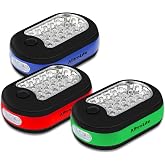 AlltroLite 3-Pack LED Work Light | Portable Magnetic Work Light with Rotatable Hook, Magnetic Back &amp; Push Button | Battery Operated Pocket Work Lights for Car Repairing, Emergency, Hiking, Camping