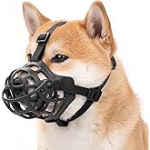 HipyPaw Basket Dog Muzzle: Adjustable Soft Dog Muzzles | Prevent Biting, Chewing and Scavenging - Allow Drinking - muzzles Medium Small Sized Dogs, Lightweight, Breathable (L)