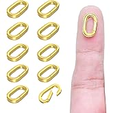 Ofiuny 10Pcs Oval Clasp Carabiner Necklace Clasps and Closures, Spring Ring Clasp Pearl Necklace Enhancer Connector for Jewelry Bracelet Making