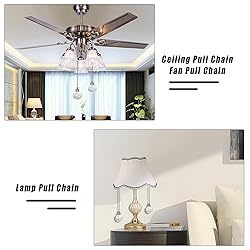 2pcs Clear Crystal Ceiling Fan Pull Chain Crystal