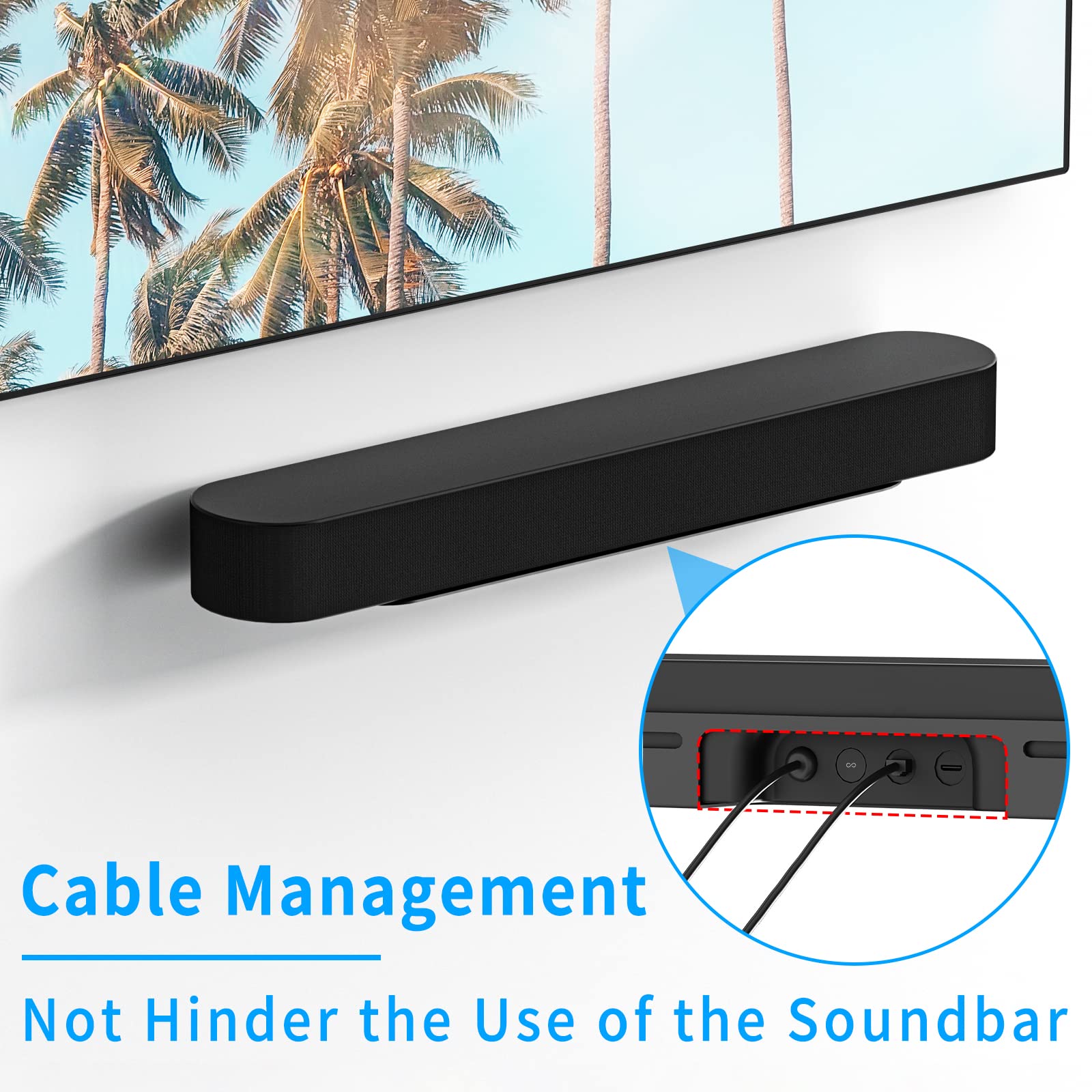 notiela Soundbar Mount for Sonos Beam Wall Mount Black - Heavy Duty Wall Bracket Mount for Sonos Beam Gen 1 & Gen 2 Mounting Bracket for Space Saving