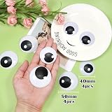 TOAOB 8pcs Large Googly Eyes 40mm 50mm Self Adhesive Craft Wobbly Eye view 2