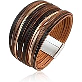 Long tiantian Boho Bracelets for Women Western Jewelry for Women Leather Wrap Bracelets Stackable Bangle Western Outfit for Women
