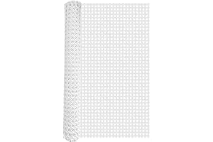 20 Inch Width x 3.3 Feet Length Rattan,White Cane Webbing Roll,Plastic PE Caning Material,Handwoven Rattan Sheet for Furnitur