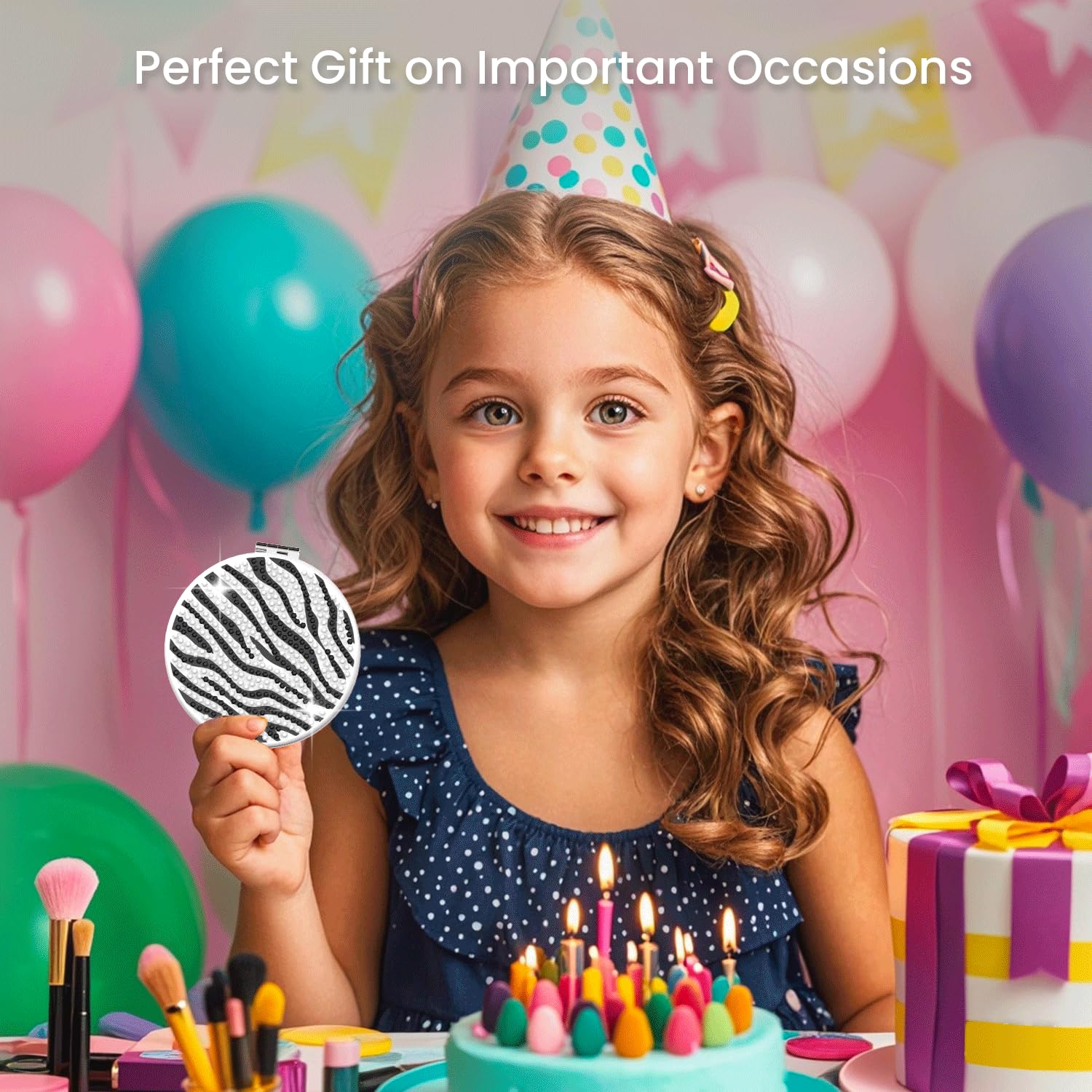 40 discount on LZC LADYS GIFT 4 PCS Diamod Painting Compact Mirror DIY