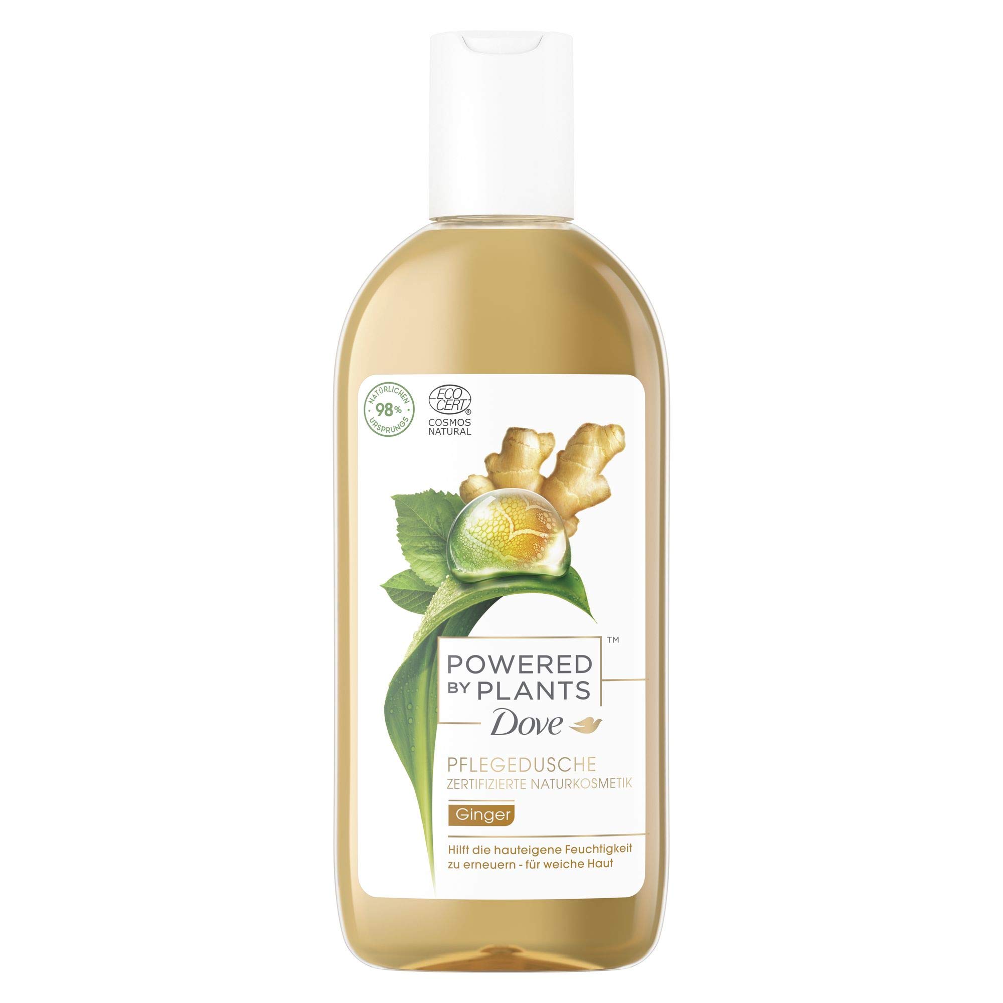 Dove Powered by Plants Natural Cosmetics Shower Ginger with Plant-Based Active Ingredients Natural Origins for Nourishing Cleansing of the Skin Pack of 6 (6 x 250 ml)