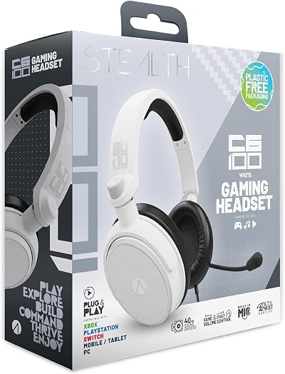Stealth C6-100 Gaming Headset Matte White Multiplatform 40mm Drivers