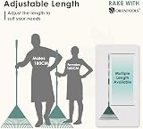 Garden Leaf Rake Adjustable 107-153cm 22 Tines Plastic Head view 6