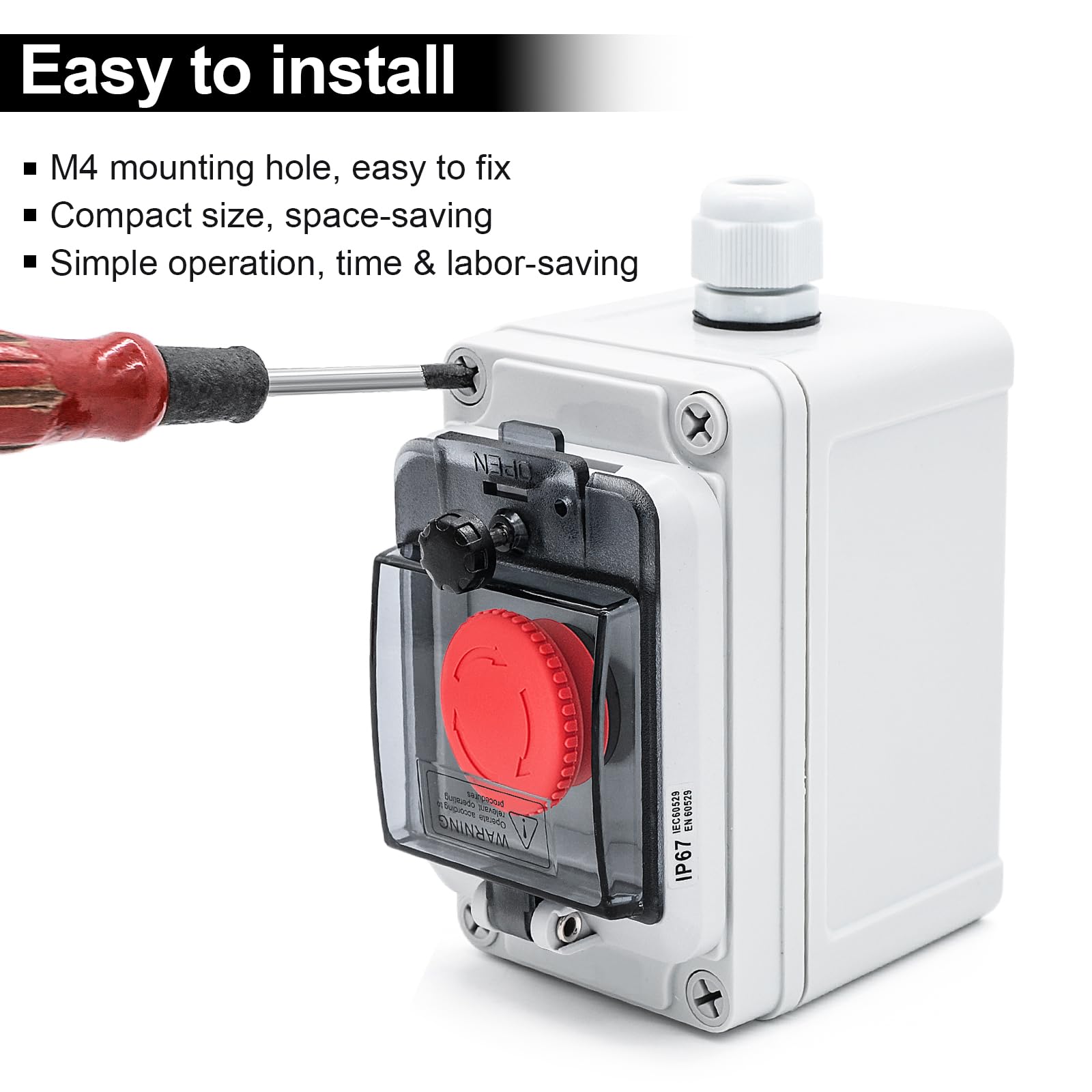Mua IP67 Waterproof Push Button Switch Box Mushroom Emergency Stop ...