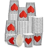Sieral 100 Pieces Valentines Disposable Cups 9 oz Galentine Day Heart Paper Valentine Day Party Supplies Disposable Recyclable Coffee Juice Cups for Birthday Wedding Party Favors