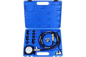 YSTOOL Oil Pressure Tester Kit Professional Oil Pressure Gauge Tool for Engine Diagnostic Test with Hose Adapters and Carry Case for Cars ATVs Trucks Use 0-140psi