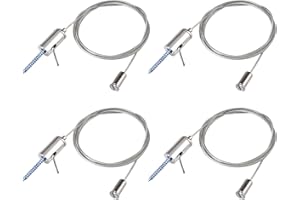 OTTFF 4 Pack 3 ft Lighting Suspension Cables Kit, Ceiling Hanging Wire for Hexagon Garage Light, LED Panel Aquarium Lights, Load 6.6 lb