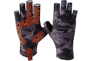 SUJAYU Anti-Slip Silicone Fishing Gloves for Men & Women - UV Sun Protection for Sailing, Kayaking, Paddling, Rowing - Fly Fishing Accessories