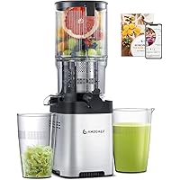 AMZCHEF Cold Press Juicer, 5.4" Juicer Machines with Large Feed Chute for Whole Fruits & Vegetables, Stainless Steel Slow Mas
