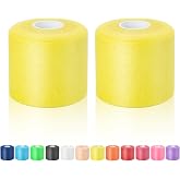 Pre Wrap Athletic Tape 2 Pack, 2.76 Inch x 30 Yards Foam Underwrap, Yellow | Athletic Tape Sports Pre Wrap Cushion Support for Ankle, Wrist, Knee, Elbow, Hair, Soccer