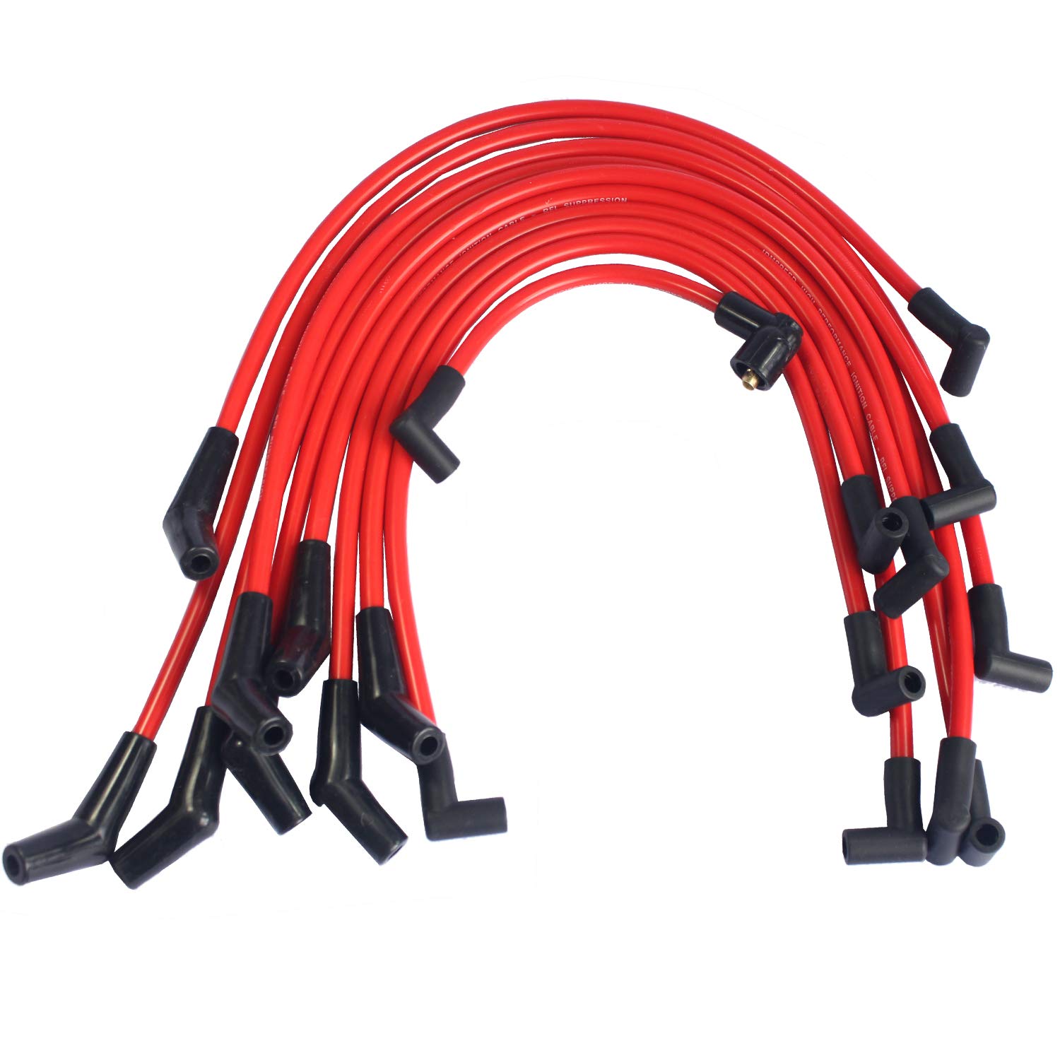 JDMSPEED New Red 10.5mm Racing Spark Plug Wires Set For Ford 5.0L 5.8L