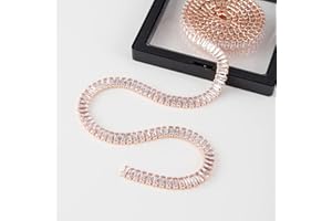 YoungJewl 1 Yards Zircon Rhinestones Close Chain Beaded Crystal Trim by The Yard for Sewing Craft DIY Decoration（7X3MM Rose Red and Clear）