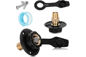 MICNCE 3/4" GHT Female 1/2" NPT Male City Water Connection for RV, RV City Water Inlet with Check Valve,Lead-Free Brass RV Water Inlet Replacement with Dust Plug for RV Camper Motorhome Trailer Marine
