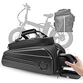 PIREKZUNT Bike Rack Bags, Hard Shell E Bike 30L Rear Rack Bag, Large Ebike Pannier with Waterproof Cover and Shoulder Strap for Commuter Travel Outdoor