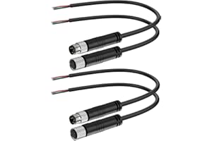 YACSEJAO 2 Pair M8 4 Pin Serial Cable, 25CM, Male+Female, Waterproof, Compatible with Proximity Switch, Photoelectric Switch,