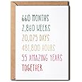 EruditeGifts 55Th Anniversary Card - Funny 55 Years Wedding Anniversary Card - Funny Wedding Anniversary Card - 55Th Anniversary Card For Him Her, 5 x 7 inches