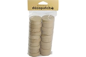 décopatch - Ref EV009O - Small Circular Boxes (Pack of 10) - Papier Maché Object to Decorate - 5 x 5 x 3cm - Decorate Papers & PaperPatch Glue, Glitter, Paints