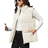MAGCOMSEN Women's Puffer Down Vest Oversized Zip Up Outerwear Lightweight Winter Padded Gilet Jacket with Pockets