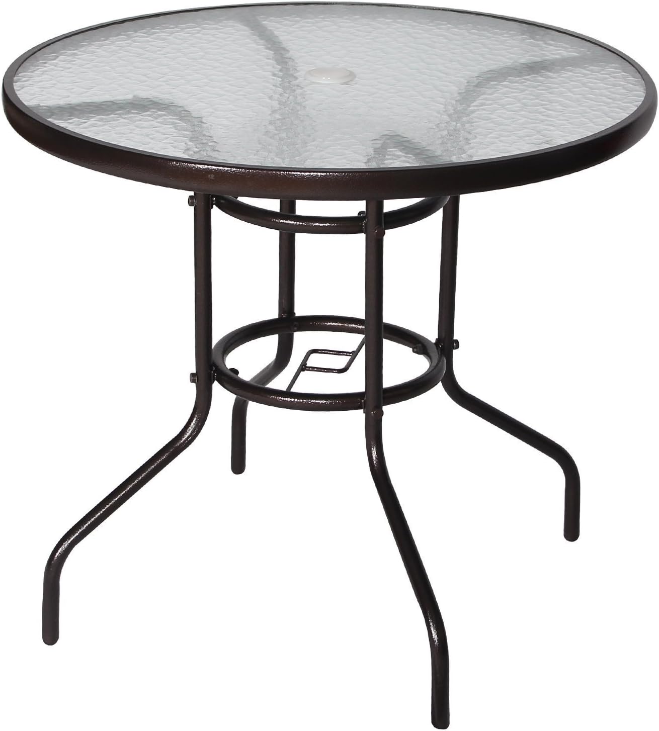 Best 4 piece metal and glass umbrella table and chairs patio set