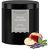 Candle-lite Rugged & Refined Scented Candle for Men, Steel Vetiver, 9 oz Tin, Poured in The USA, Masculine Fragrance, 1-Wick, 58 Hours of Burn Time, Ideal Gift for Man in Your Life & Father's Day