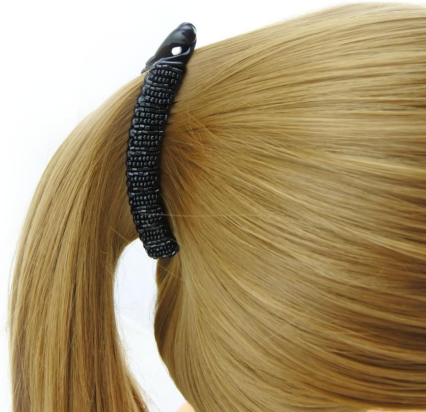 Meilliwish Beads Beautiful Banana Hair Clip for Women Girls 1 PCS(H67)(Brown) - Image 5