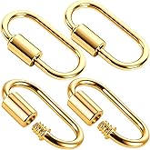 Hzopcw 4pcs Screw Lock Clip Charms, Oval Screw Lock Clasps, 17×29mm Large Alloy Keychain Clip Hooks for Jewelry Making Necklace Bracelets Earrings- Gold