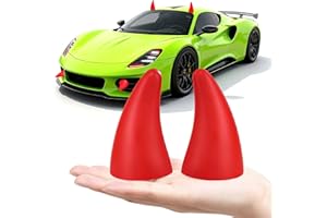FOLCONROAD Car Auto Truck Elasticity 3D Devil Horns Sticker Bumper Decor Anti Collision [RED] 2Pcs/Set[US Warehouse] Halloween Christmas Gift (Red)
