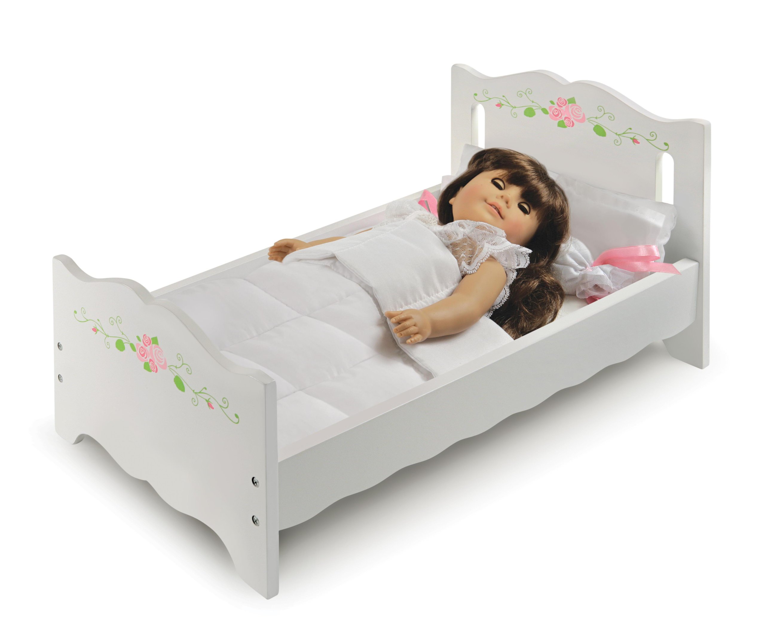 Doll Bed with Bedding White Rose eBay