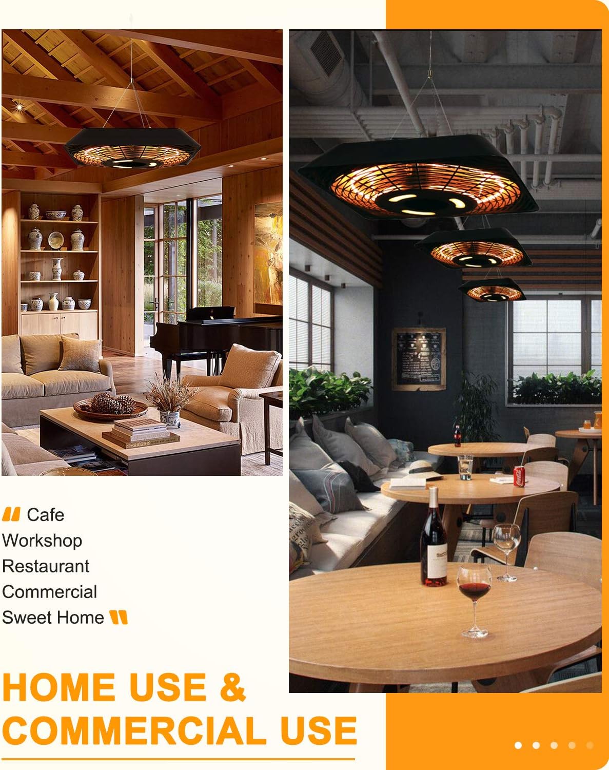 kindle living patio heaters on Amazon Com Star Patio Electric Patio Heater Outdoor Heater With Remote And Touch Switch 750w 1500w Infrared Heater With Square Shape Black Finish Modern Hanging Heater Ip45 Waterproof Stp1568 Rmled Sq Kitchen Dining