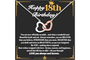 UNGENT THEM Interlocking Heart Necklace for Daughter Granddaughter from Mom Dad Grandma, Birthday Christmas Valentine's Day Gifts for Teen Girls Women