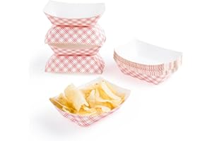 Super Z Outlet Disposable Paper Food Tray for Carnivals, Fairs, Festivals, and Picnics. Holds Nachos, Fries, Hot Corn Dogs, and More! - 2.5-Pound, 50-Pack