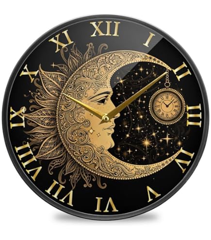 インテリア時計 sun Mainstays Outdoor 19in. H x 19in. W x 1.6in. D Brown Sun Clock
